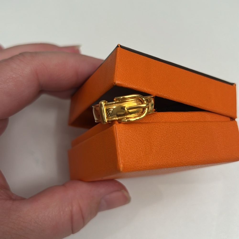 HERMES GOLD RING/Scarf Ring - Picture 2 of 3